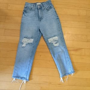 Madewell distressed mom jean
